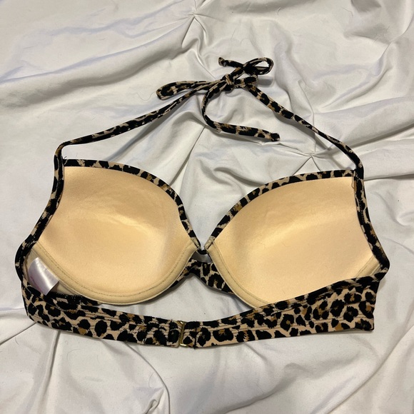 push up padded cheetah print bikini top - Picture 3 of 4